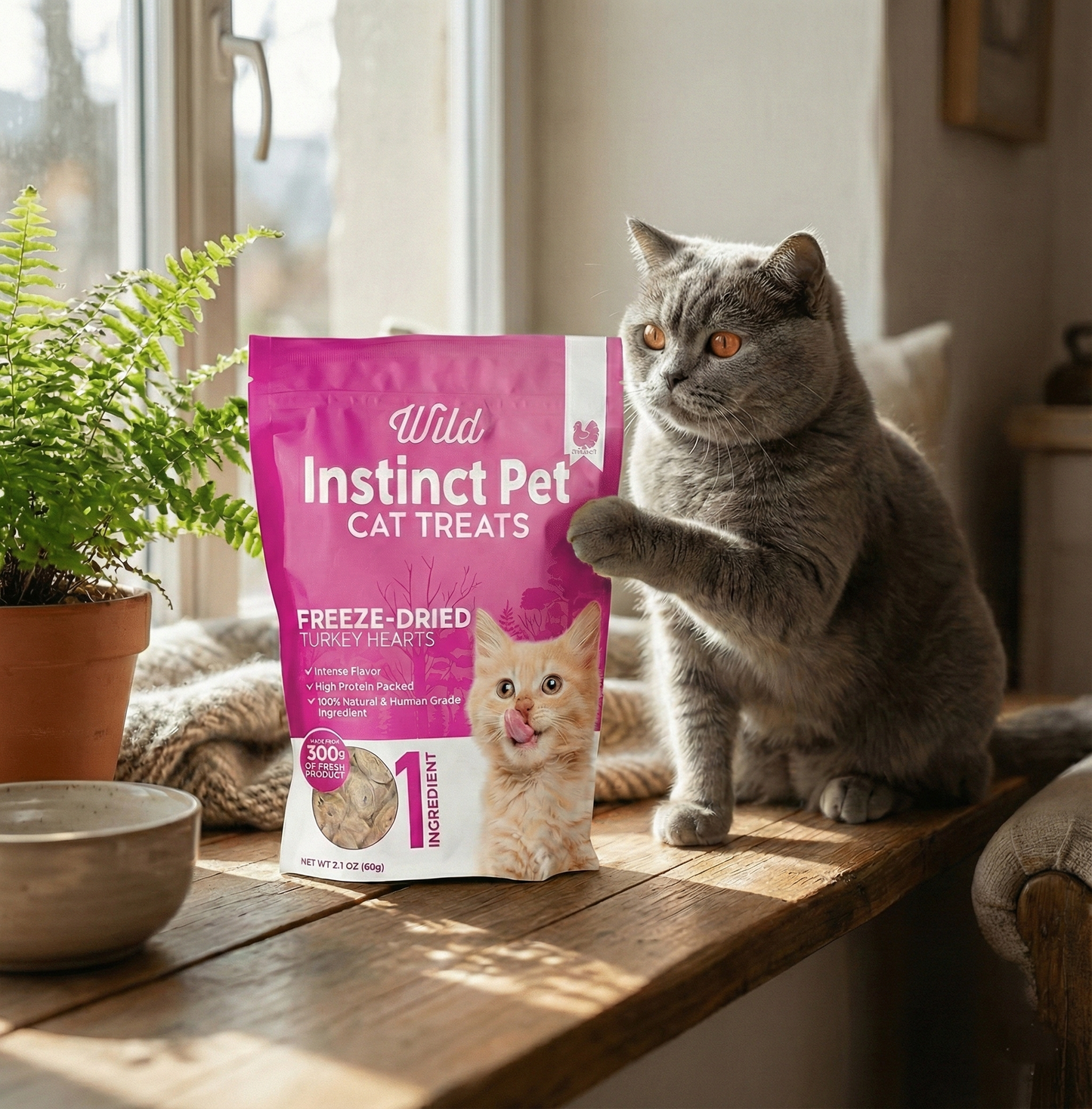 Freeze-Dried Turkey Hearts for Cats