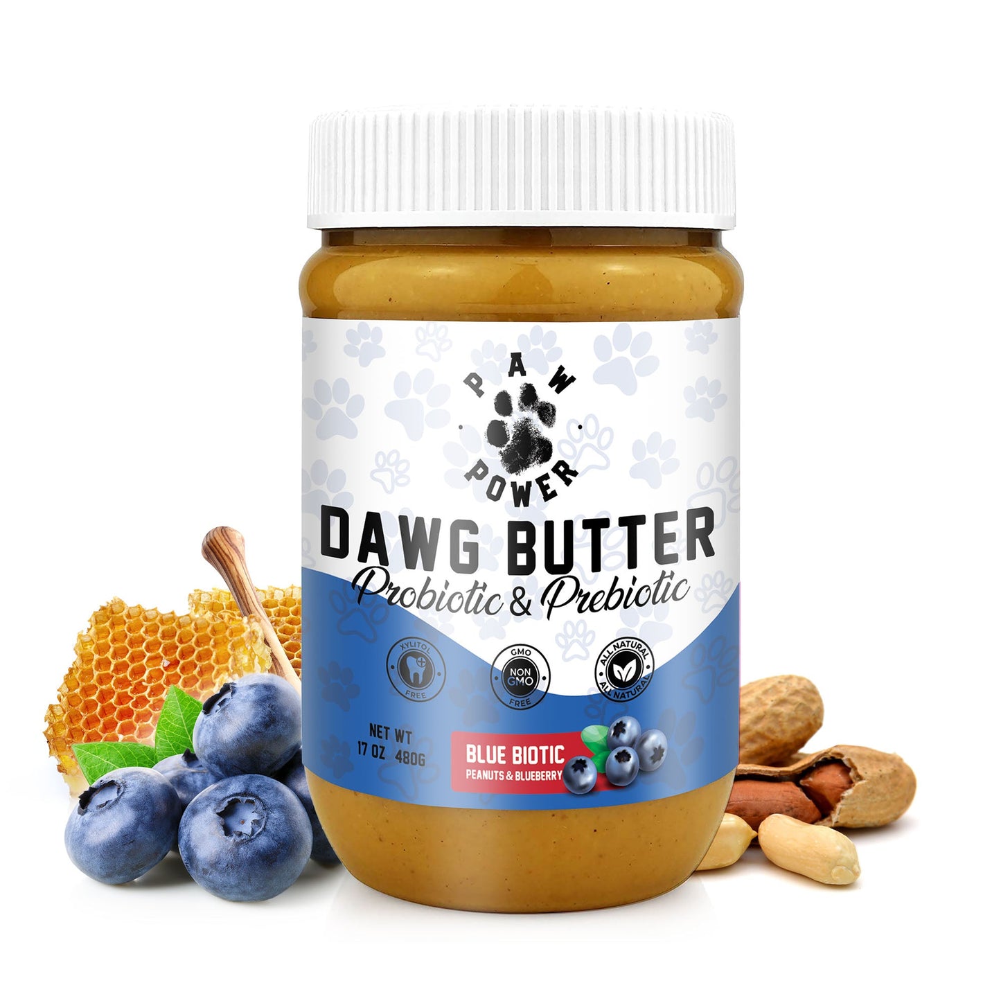 Blue Biotic Dawg Butter™ | Blueberry Probiotic Peanut Butter for Gut & Immune Health