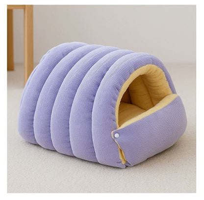 Enclosed Cat & Dog Sleeping Nest — Washable, 3 Colors, Medium & Large