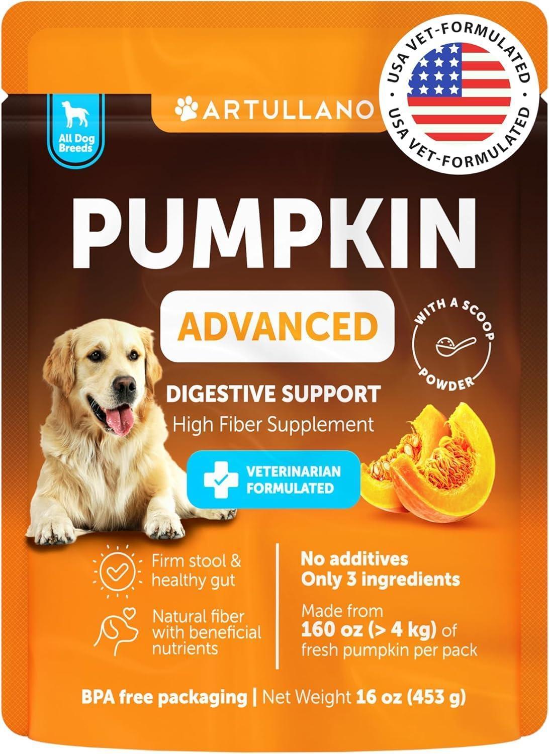 Pumpkin Powder for Dogs Digestive Support 16 OZ Fiber Supplement for