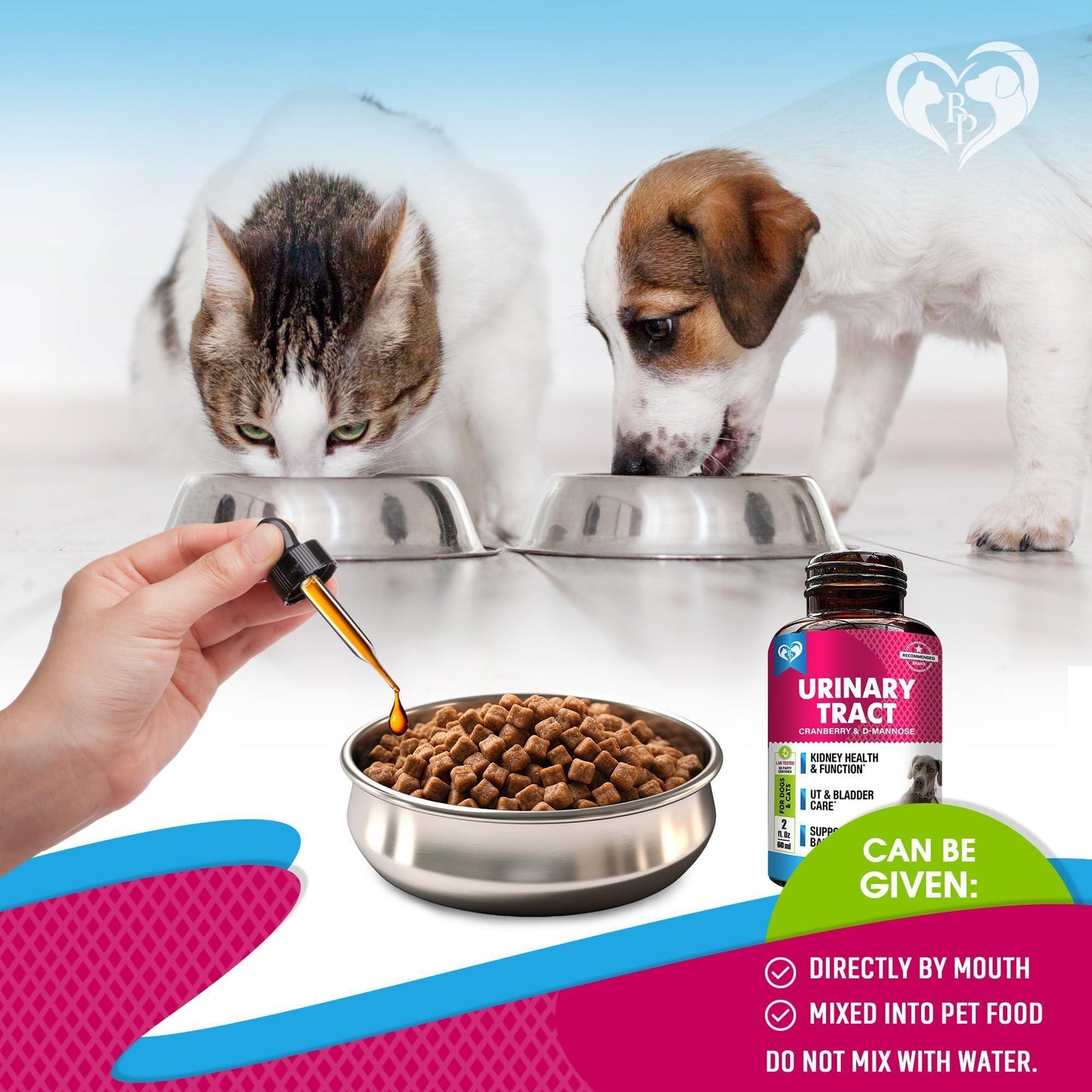 Cat Dog Urinary Tract Infection Treatment Natural UTI Medicine Cranberry 2 Pack 60 ml D Mannose  Kidney Bladder Support Best for Incontinence Pet Renal Health & Care Drops