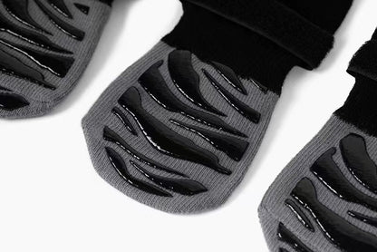 Dog & Cat Waterproof Sock Shoes 4-Pack — 2 Patterns, Sizes XS–XL