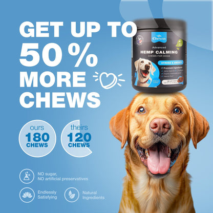 Calming Chews for Dogs Anxiety Dog Calming Treats with Melatonin Valerian Root 180 Chews