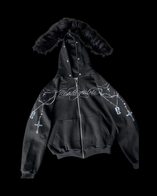 'ROSARY' FUR HOODIE