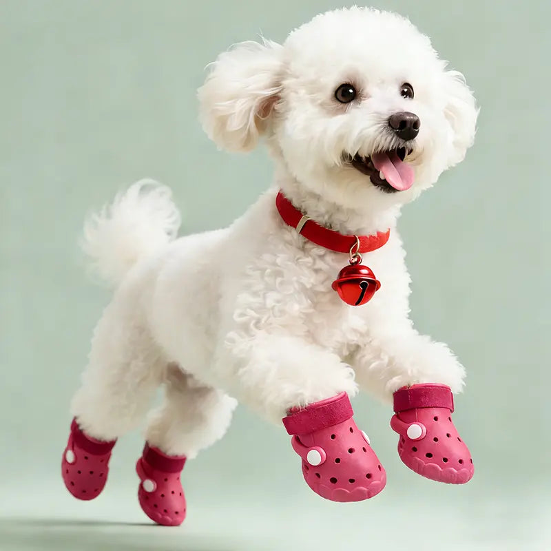 4-Pack Dog Shoes All-Season Universal Clogs Spring Summer Breathable Outdoor Dog Paw Protection Soft Sole Pet Shoes-Dog Boots for Small & Medium & Large Dogs